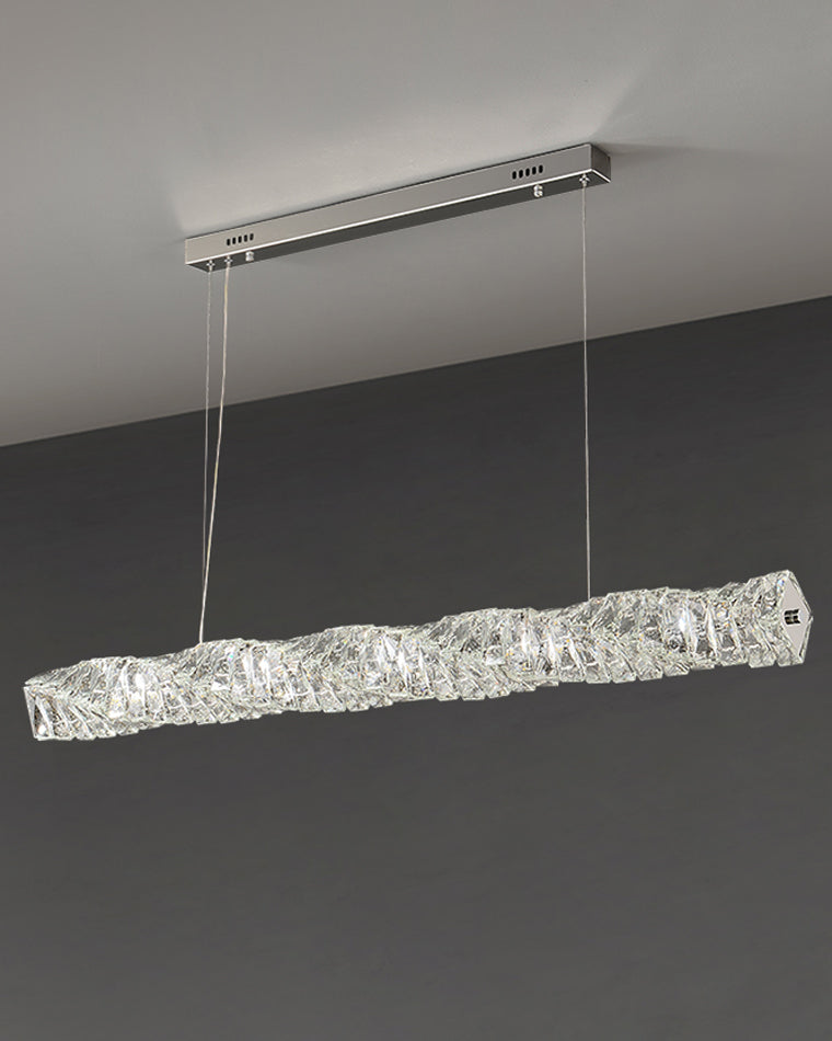 Chandelier Crystal 24 in Warm White Dimmable Dining Room Hanging Light Fixture Luxury Modern Lighting | Thomler