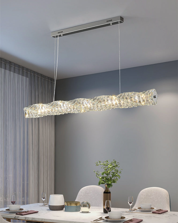 Chandelier Crystal 24 in Warm White Dimmable Dining Room Hanging Light Fixture Luxury Modern Lighting | Thomler