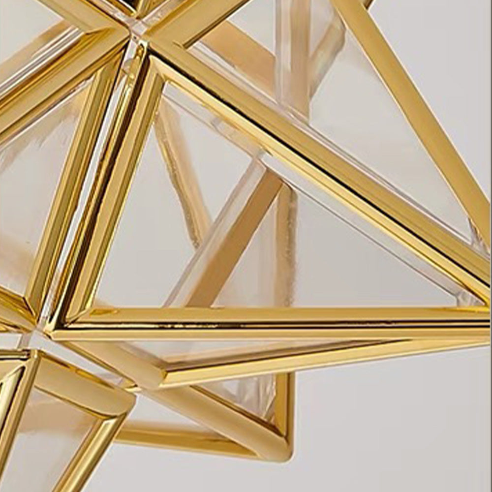 Ceiling Light Metal Star Design E27 20.0 cm Gold Hallway Bedroom Geometric Flush Mount Lighting | Thomler