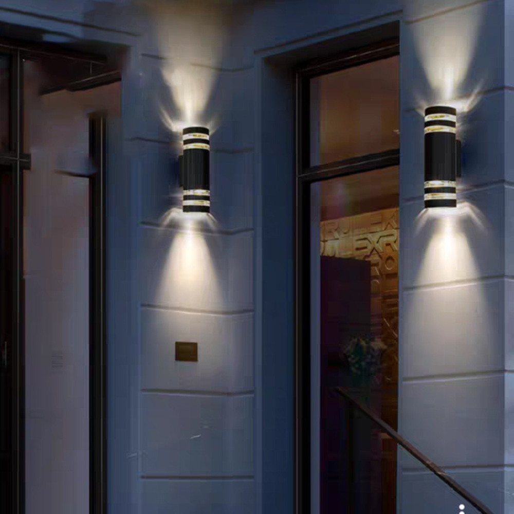Wall Lamp ABS E27 IP65 Black Outdoor Facade Garden Up Down Lighting Waterproof Entrance Patio Light | Thomler
