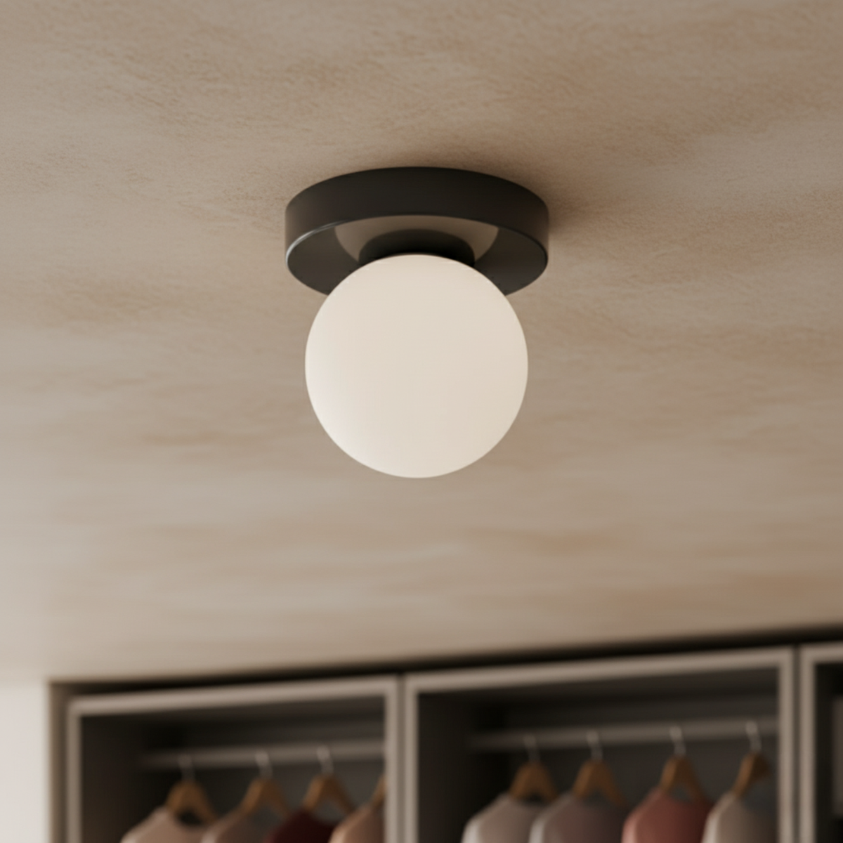 Frosted Sphere Sconce & Flush-Mount Fixture – Dual-Install LED Globe for Entry, Bedroom & Living Spaces | Thomler