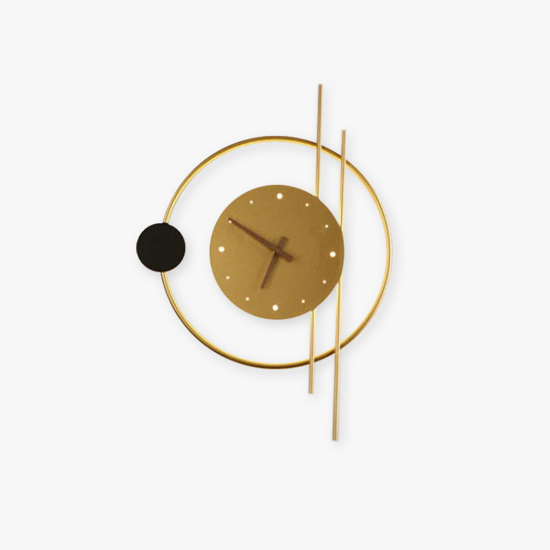 LED Wall Clock Sconce with Acrylic Face – Metal Fixture with Integrated Timepiece for Hallway & Living Room | Thomler