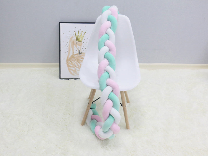 Braided Bumper Guard for Baby Bed – Soft Knot Cushion Rail Protector | Thomler