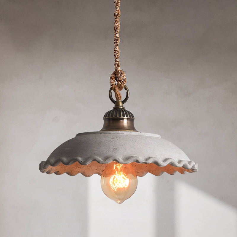 Concrete Pendant Light Fixture Gray Industrial Ceiling Lamp E26 Base Minimalist Hanging Shade for Kitchen Island Dining Room Living Room | Thomler