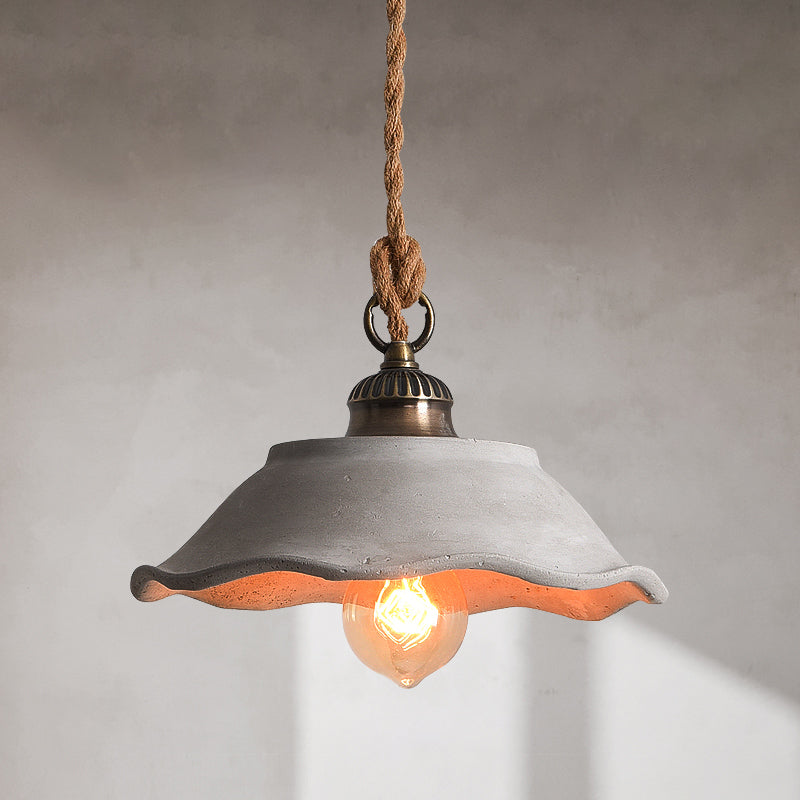 Concrete Pendant Light Fixture Gray Industrial Ceiling Lamp E26 Base Minimalist Hanging Shade for Kitchen Island Dining Room Living Room | Thomler