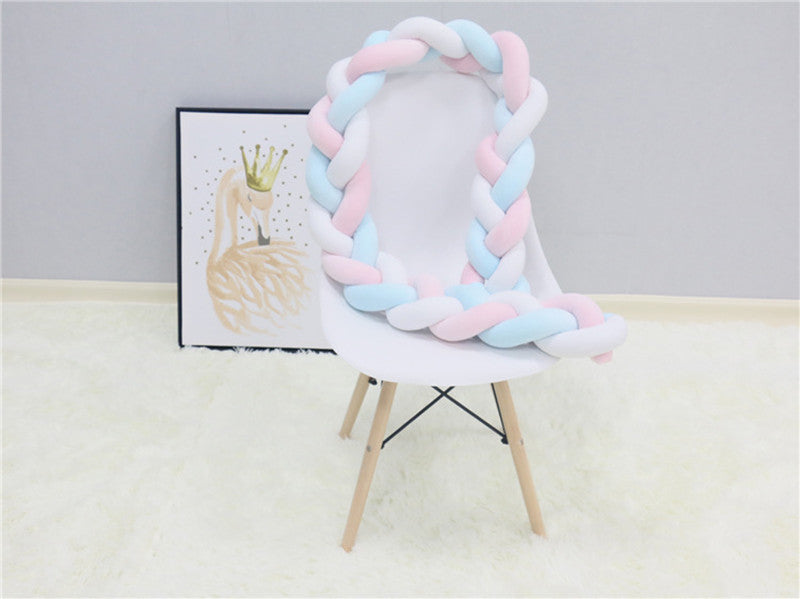 Braided Bumper Guard for Baby Bed – Soft Knot Cushion Rail Protector | Thomler