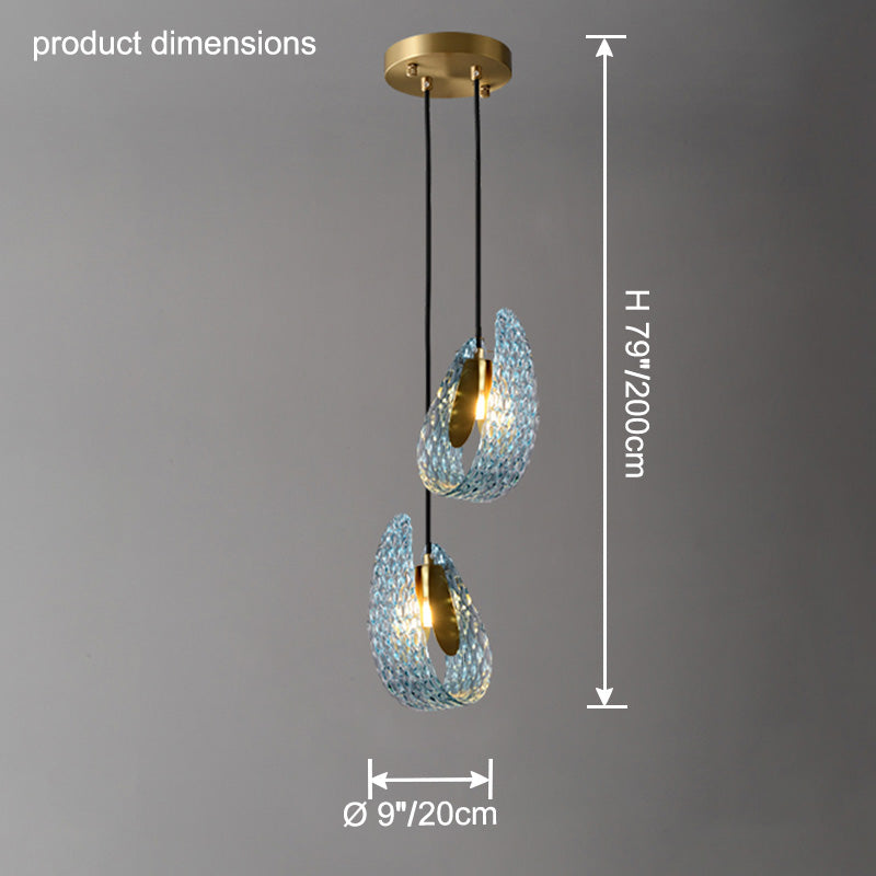 Chandelier Art Glass 19 Lights 95W Blue Peacock Dining Room Living Room Statement Lighting | Thomler