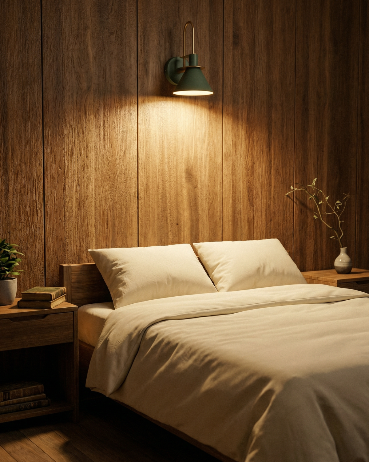Moderne wandlamp van travertin en hout met warm wit licht – minimalistische design muurlamp voor woonkamer en slaapkamer | Sansoti