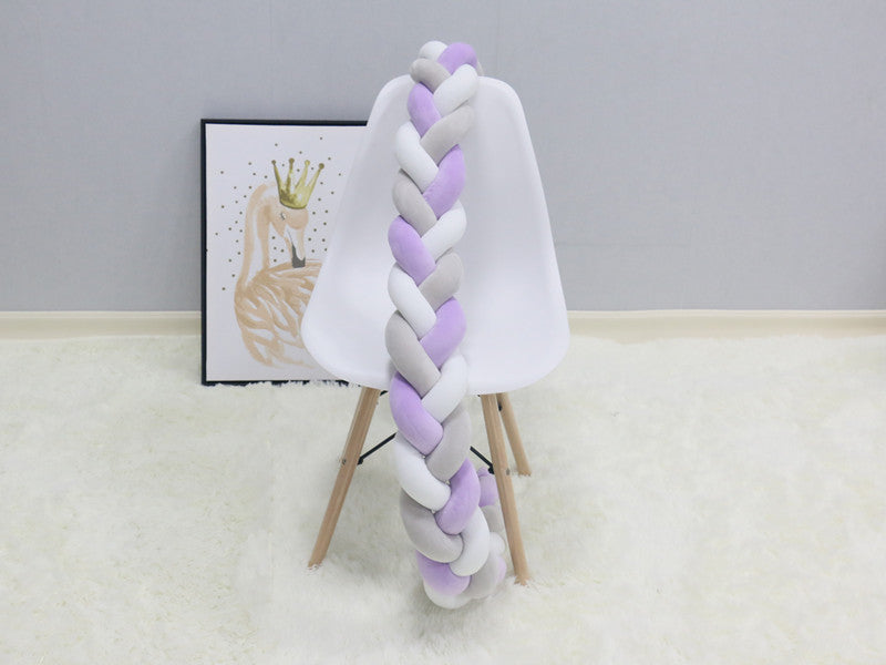 Braided Bumper Guard for Baby Bed – Soft Knot Cushion Rail Protector | Thomler