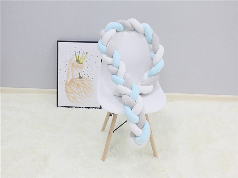 Braided Bumper Guard for Baby Bed – Soft Knot Cushion Rail Protector | Thomler
