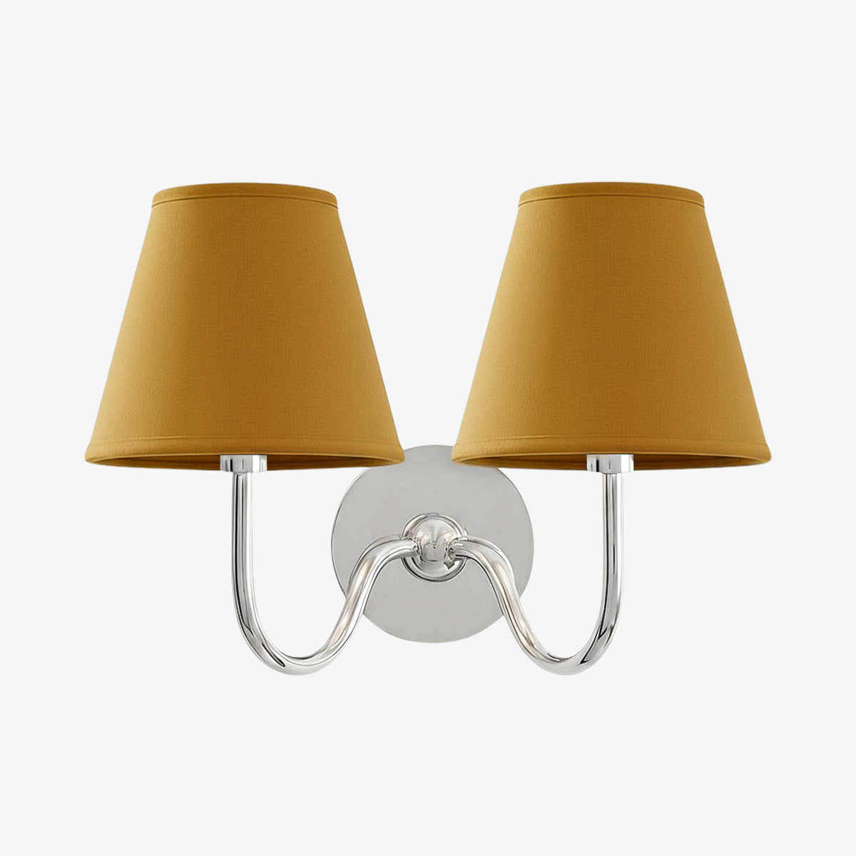 Brass Sconce with Fabric Drum Shade – 1 or 2 Light Hardwired Fixture for Bedroom, Hallway & Living Room | Thomler
