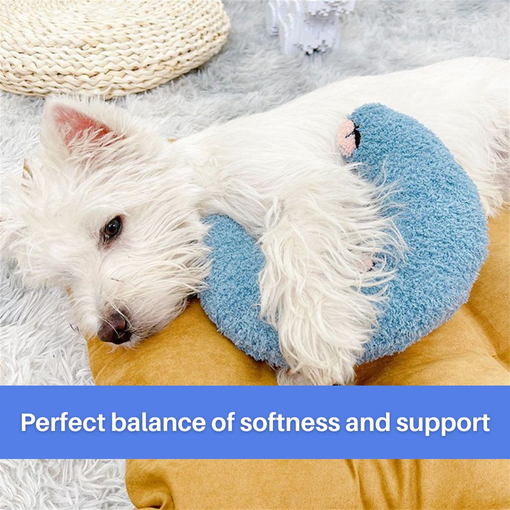 Bolstered Pet Bed for Dogs & Cats | Anxiety Relief Sleeping Cushion with Raised Edges | Machine Washable Portable Travel Pillow | Plush | Thomler