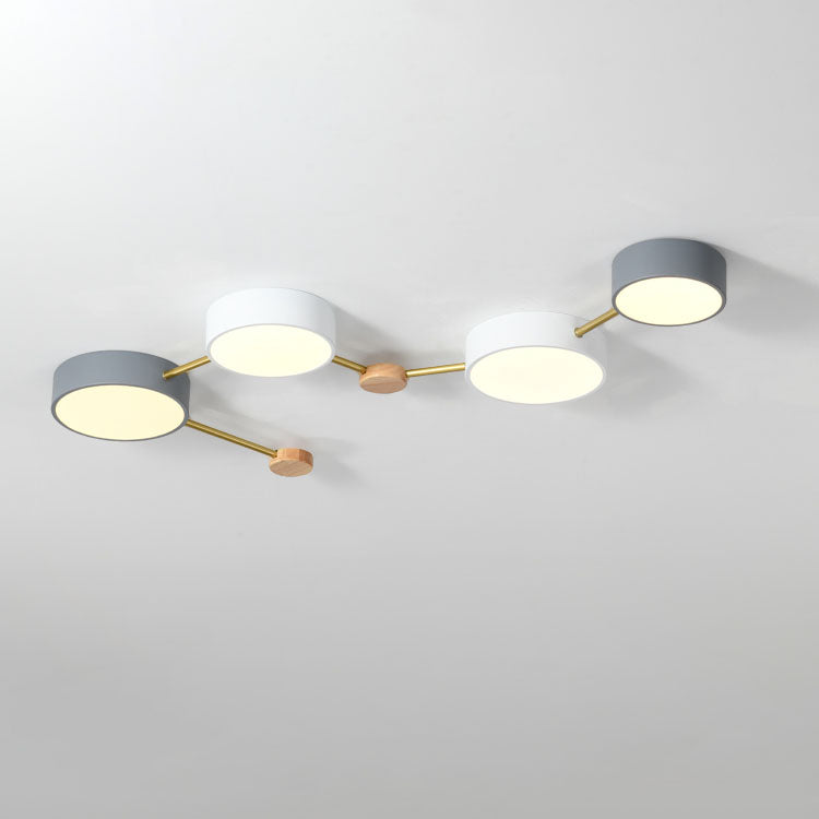 Flush Mount Ceiling Light Iron Solid Wood Acrylic 36W 23.6 in Gray Modern Hallway Living Room Bedroom Lighting | Thomler