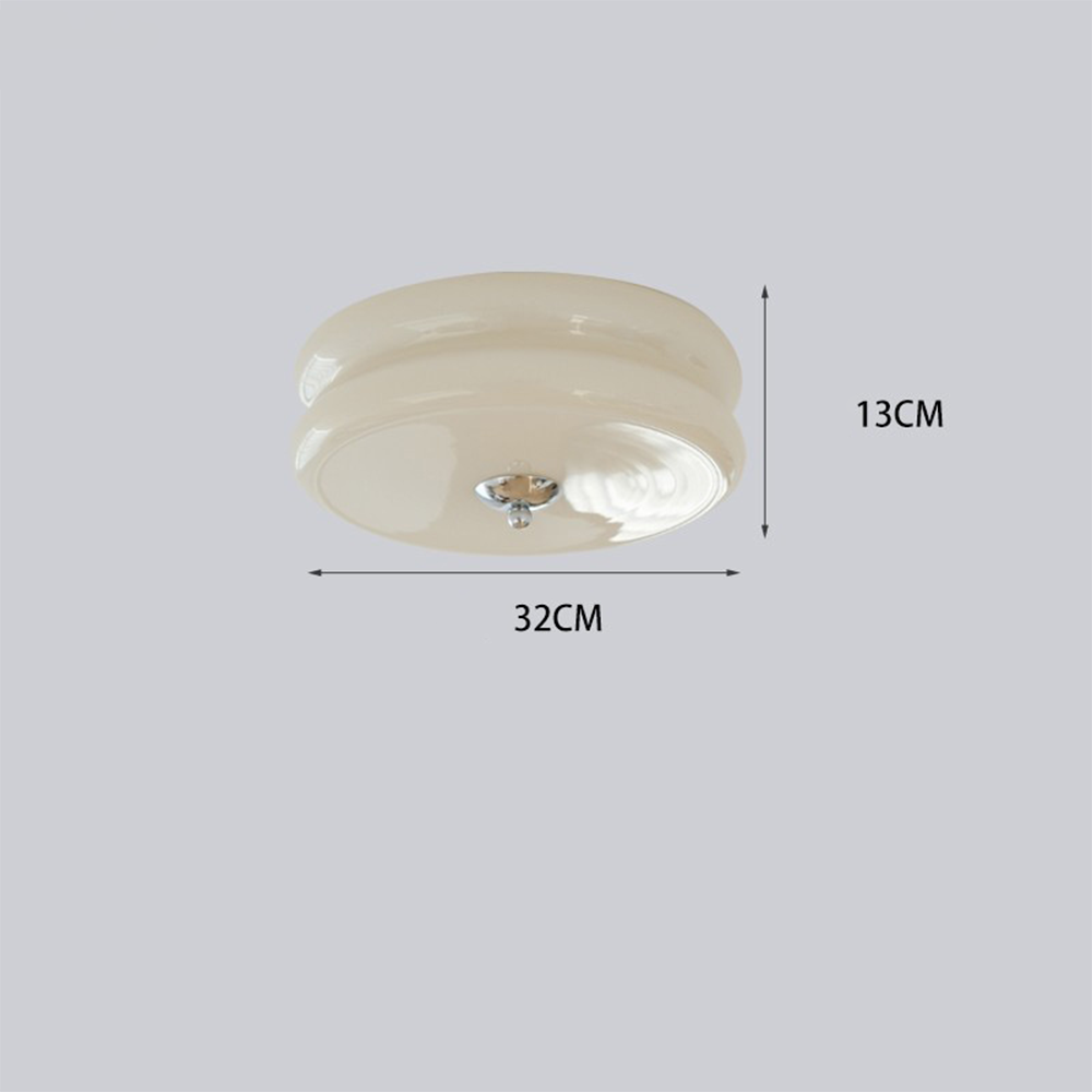 Ceiling Light Glass Metal 13.0 cm Cream Bedroom Living Room Adjustable LED Round Lamp | Thomler