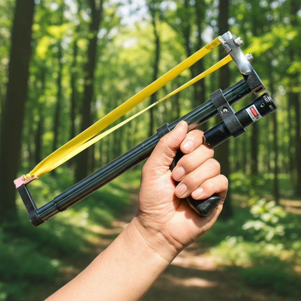 Adjustable Precision Slingshot with Laser Sight & Telescoping Handle for Target Shooting & Outdoor Recreation | Thomler