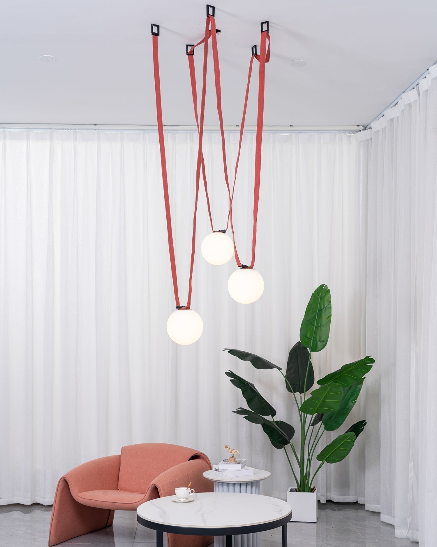 Pendant Light Leather Glass Globe 15.0 cm Adjustable Living Room Dining Room Hanging Ceiling Light For Sloped Ceilings | Thomler