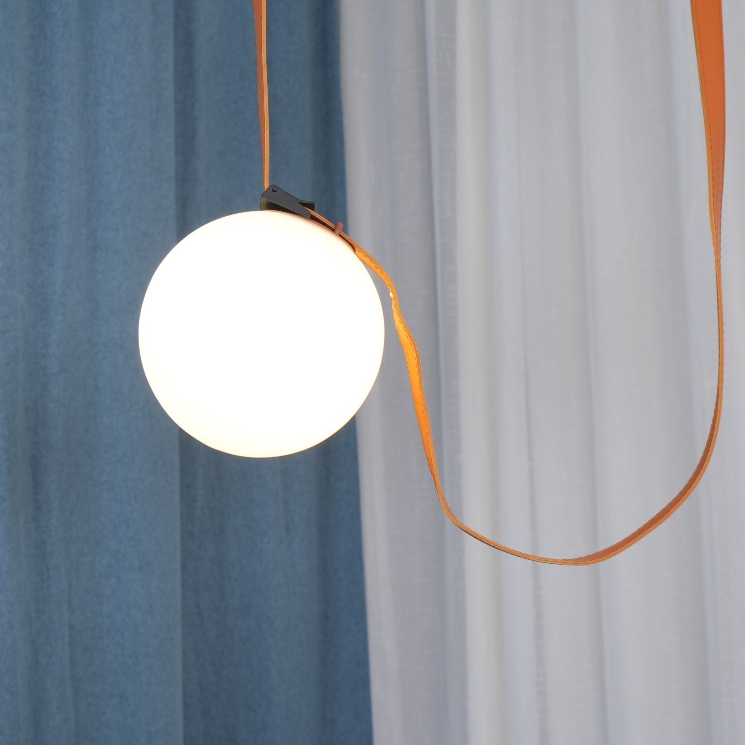 Pendant Light Leather 5.9 in Adjustable Living Room Dining Room Chandelier Modern Ceiling Fixture | Thomler
