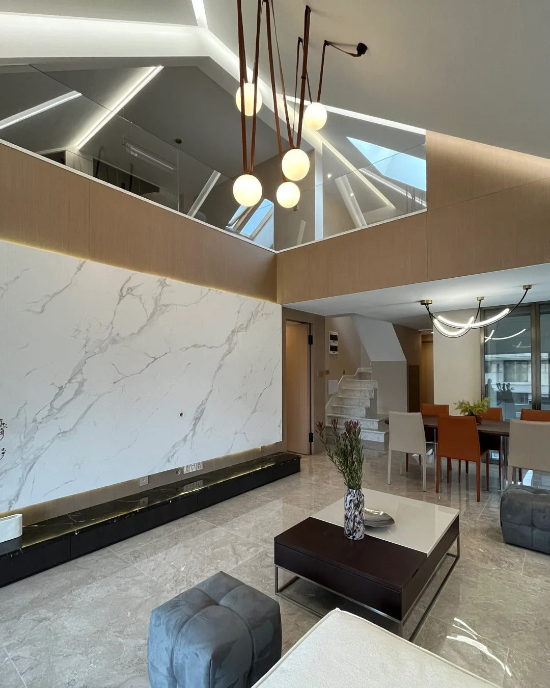 Pendant Light Leather Glass Globe 15.0 cm Adjustable Living Room Dining Room Hanging Ceiling Light For Sloped Ceilings | Thomler