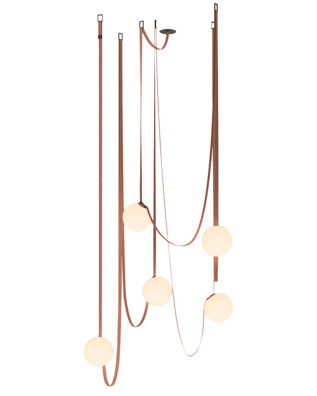 Pendant Light Leather 5.9 in Adjustable Living Room Dining Room Chandelier Modern Ceiling Fixture | Thomler