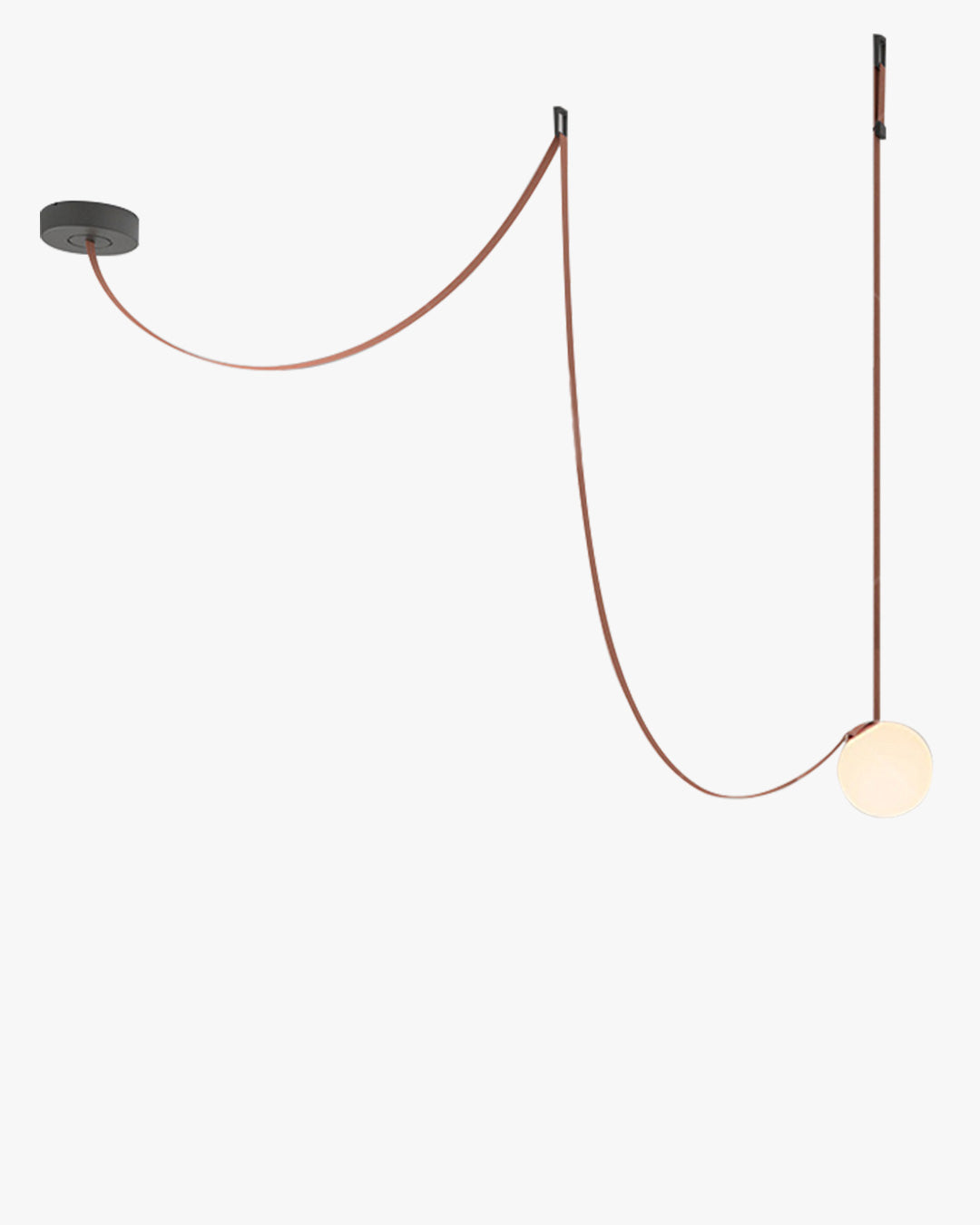 Pendant Light Leather Glass Globe 15.0 cm Adjustable Living Room Dining Room Hanging Ceiling Light For Sloped Ceilings | Thomler