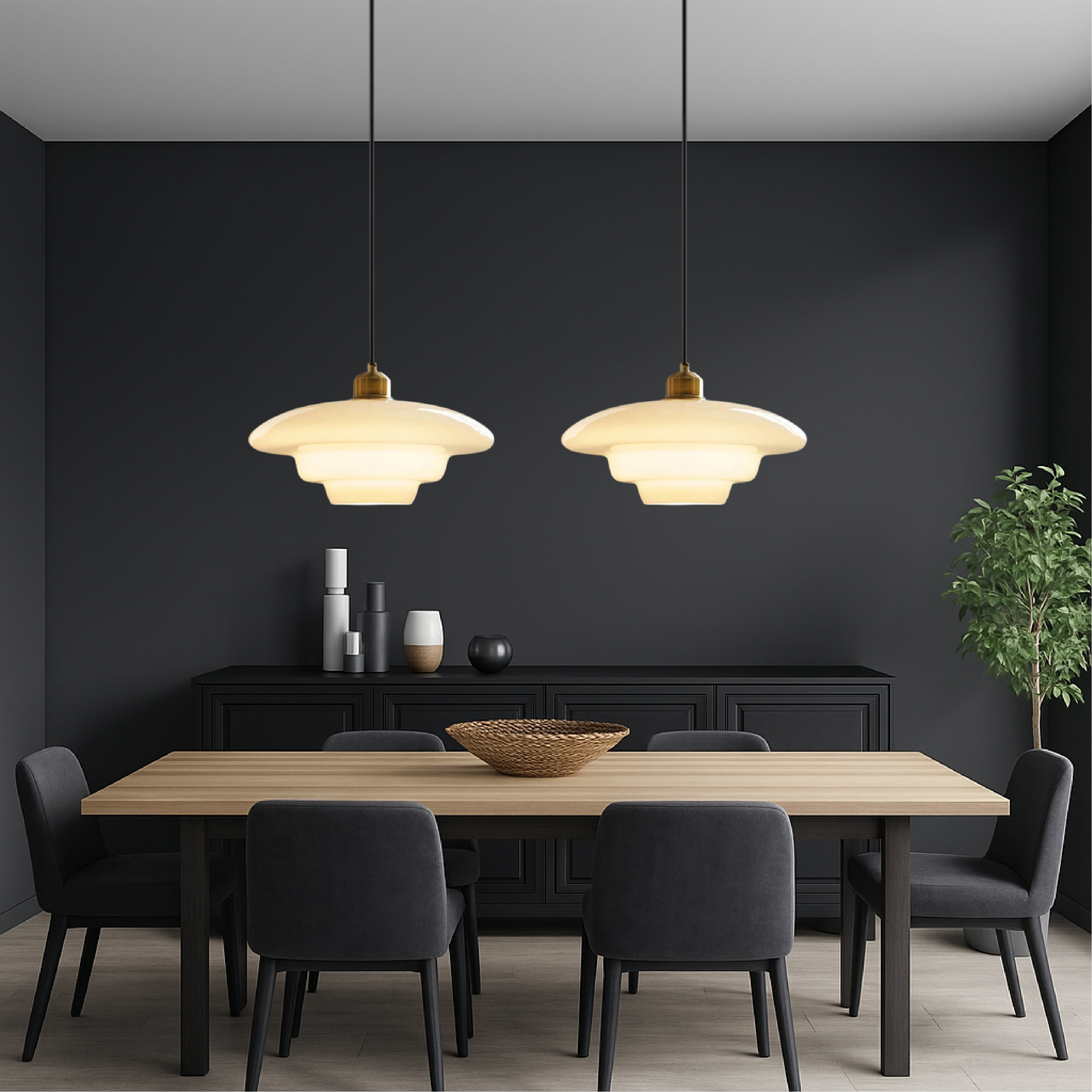 Pendant Light Glass 30.0 cm Diffused White Light Kitchen Dining Room Ceiling Lamp Elegant Minimalist Hanging Fixture | Thomler