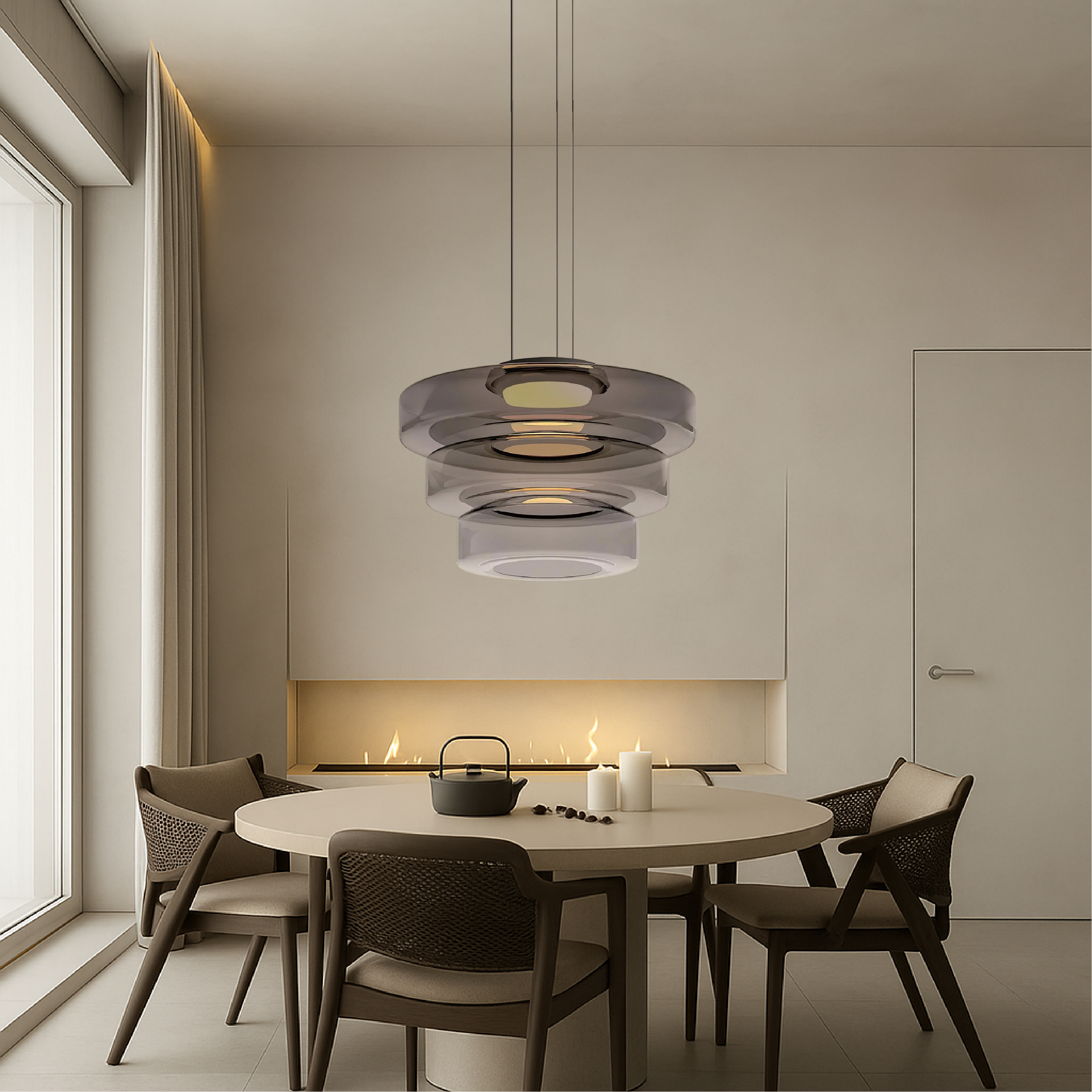 Pendant Light Hand Blown Glass 45.0 cm Green Dining Room Bauhaus Hanging Ceiling Lamp Scandinavian Minimalist | Thomler