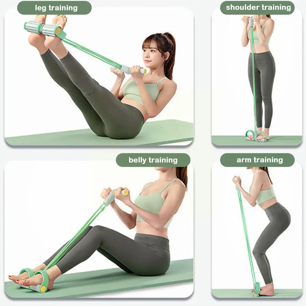 Resistance Band Trainer with Foot Pedals for Full Body Workout Home Gym Exercise Equipment Portable Fitness Toning Legs Arms Core Yoga Pilat | Thomler