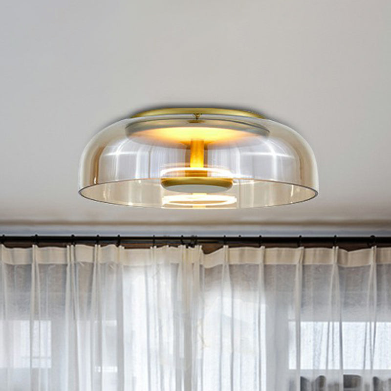 Glass Bowl Ceiling Light Fixture – 9-Inch Round Surface-Mount LED Dome for Hallways, Entryways & Bedrooms – Soft Ambient Lighting – Modern | Thomler