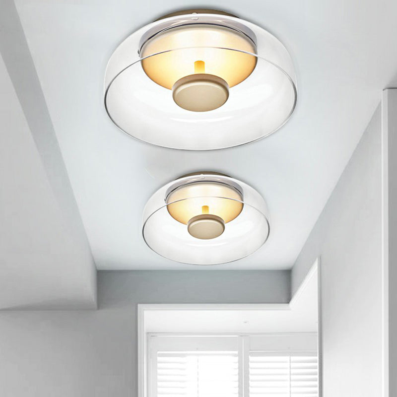 Glass Bowl Ceiling Light Fixture – 9-Inch Round Surface-Mount LED Dome for Hallways, Entryways & Bedrooms – Soft Ambient Lighting – Modern | Thomler