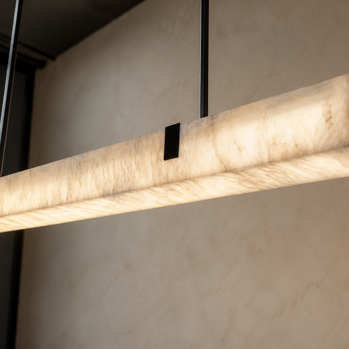 Elongated Marble-Effect LED Hanging Fixture for Dining & Kitchen Islands – Dimmable Warm Glow | Thomler