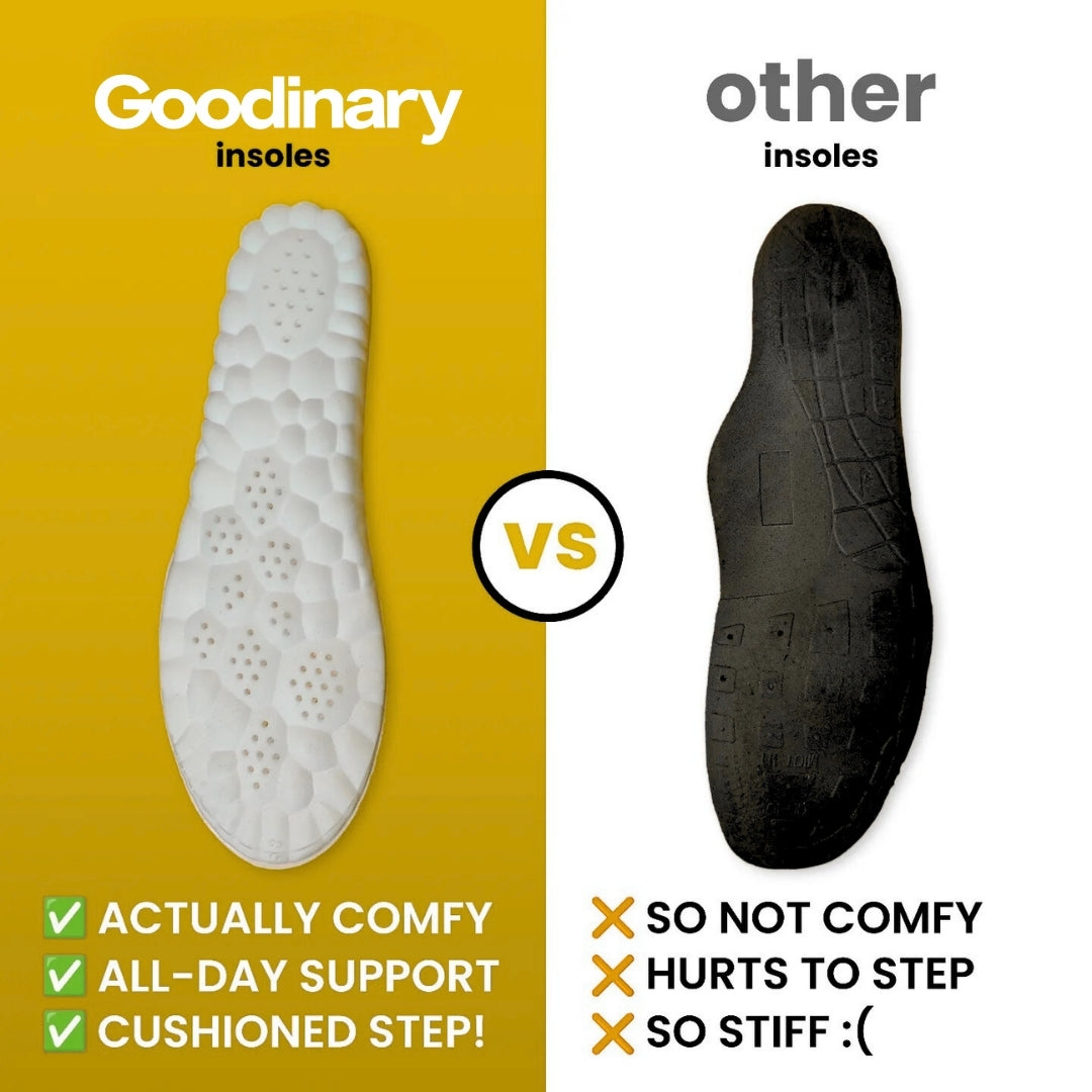 Memory Foam Insoles with Arch Support for All-Day Comfort in Sneakers, Work & Casual Shoes | Thomler