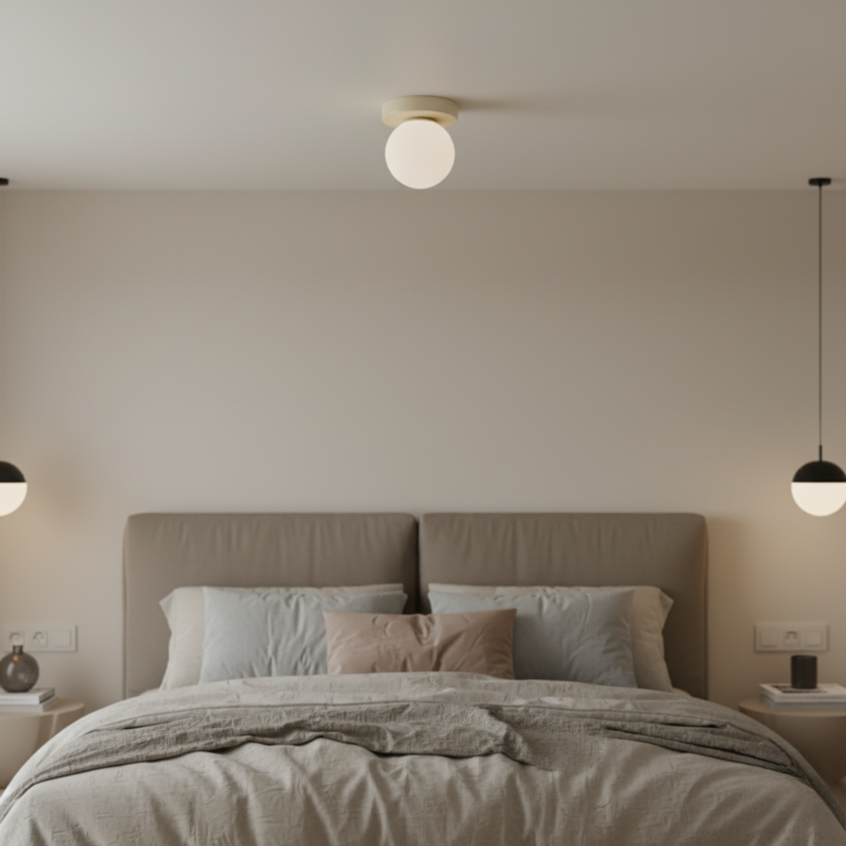 Frosted Sphere Sconce & Flush-Mount Fixture – Dual-Install LED Globe for Entry, Bedroom & Living Spaces | Thomler