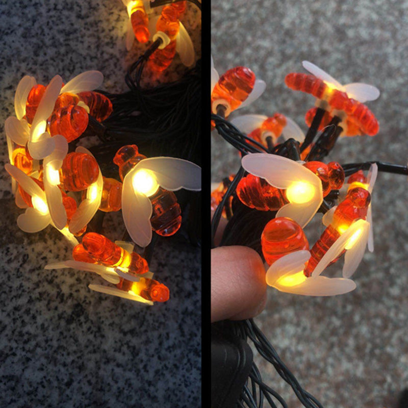 Solar Honeybee String Lights Outdoor Art Deco Multi-Color LED Garden Patio Decorative Light Strand Weatherproof for Yard Deck Fence Party | Thomler