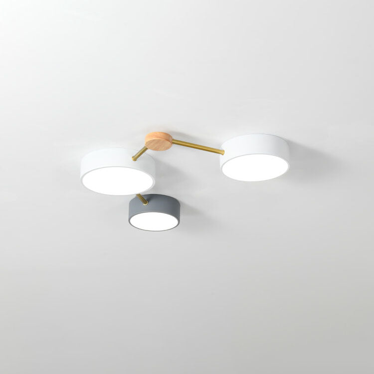 Contemporary Ceiling Light with Natural Wood Accents & Integrated LED | Geometric Multi-Bar Design for Living Rooms, Bedrooms, Hallways | Thomler