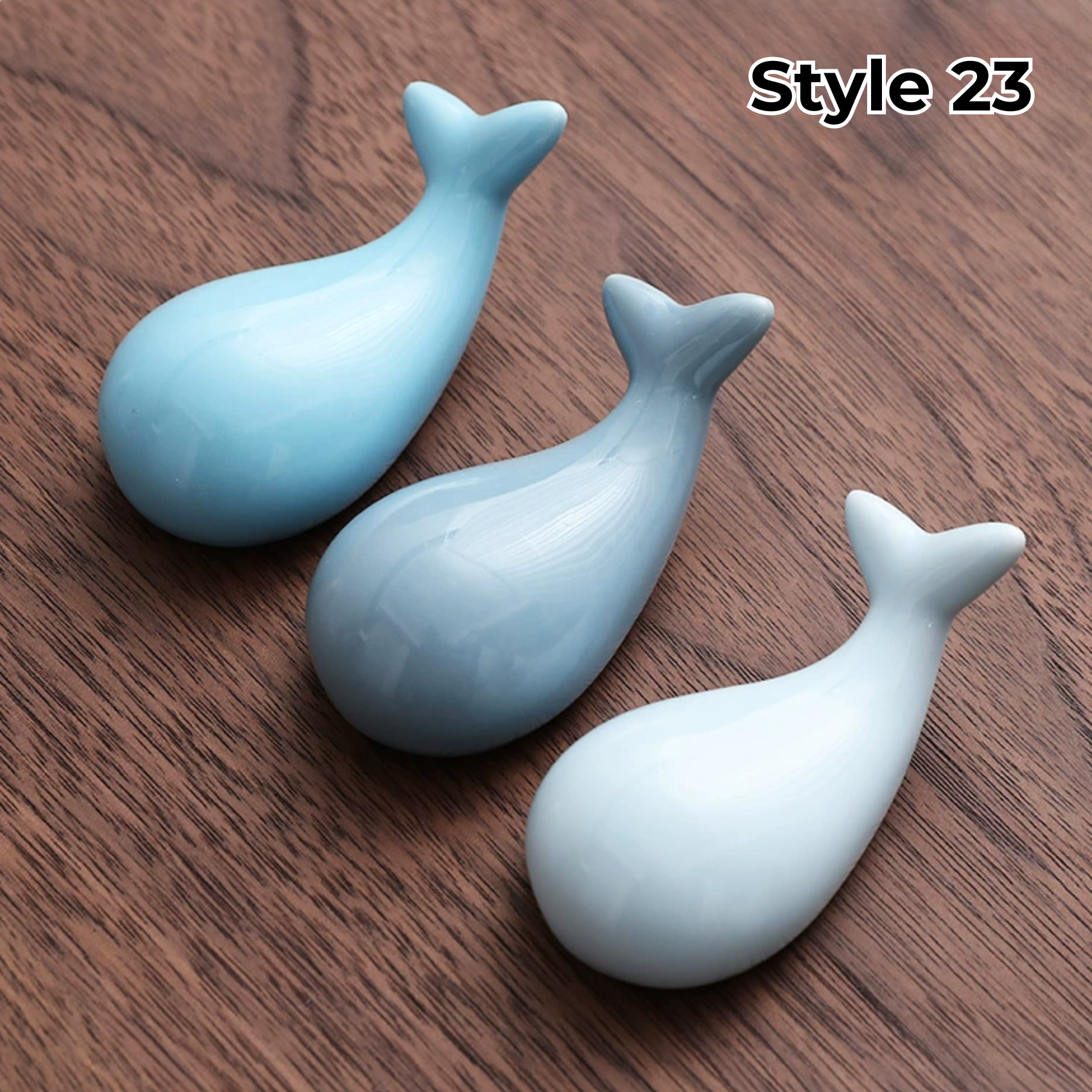 Porcelain Utensil Holders with Animal and Fruit Designs for Asian Dining – Set of 3 Decorative Tabletop Rests | Thomler