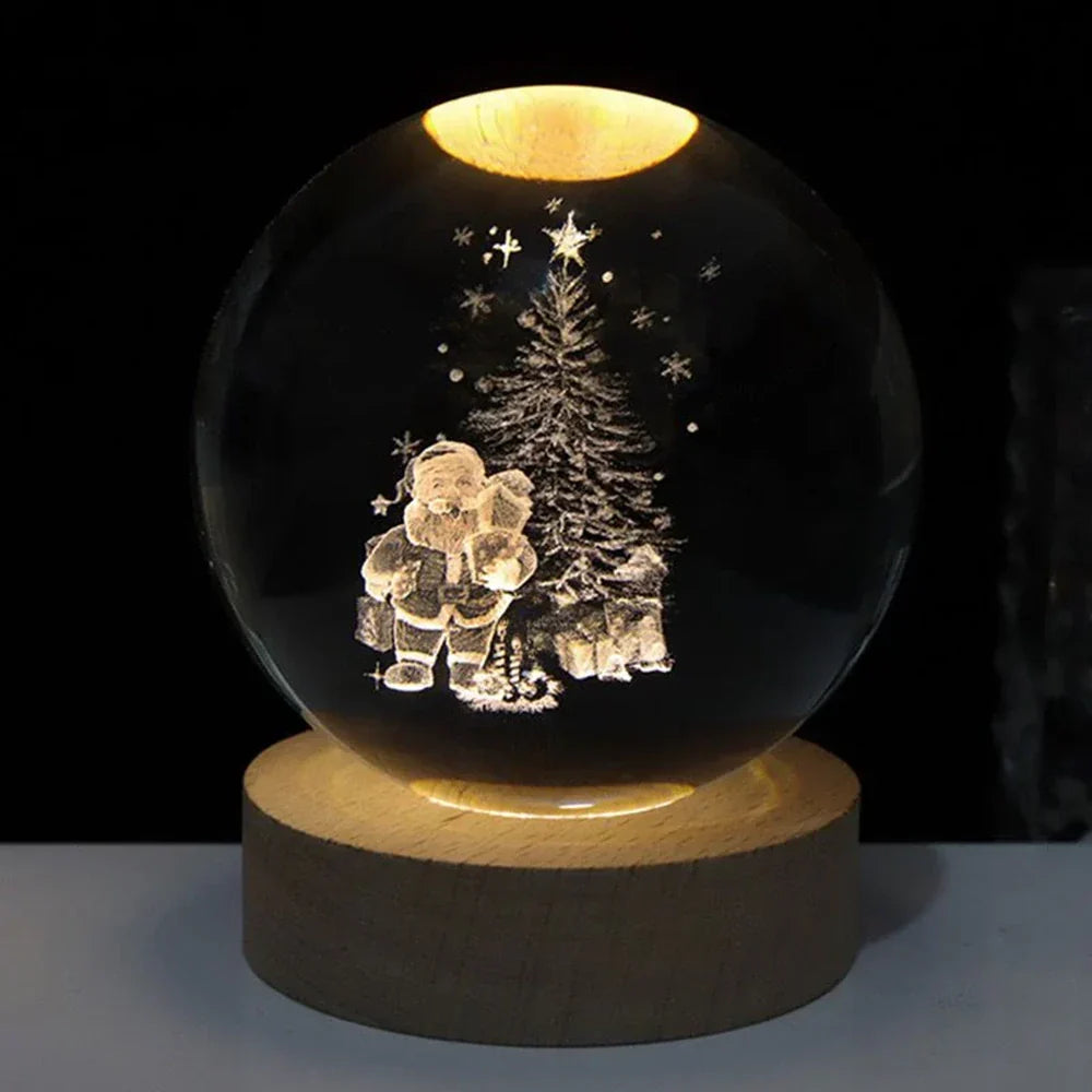 Cosmic Crystal Ball Night Light with LED Color Display | 25 Space Designs | USB Powered Galaxy Sphere Lamp for Bedroom, Living Room & Gift | Thomler