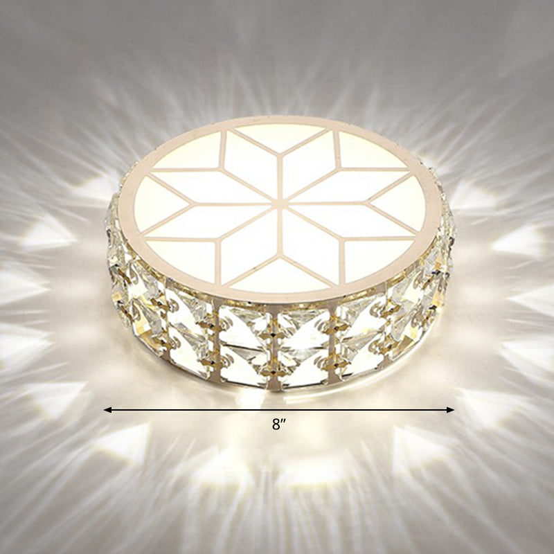 Round Crystal Flush Mount LED Ceiling Light 6" 8" Champagne Gold Modern Entryway Hallway Lighting Fixture Close to Ceiling Surface Mount | Thomler
