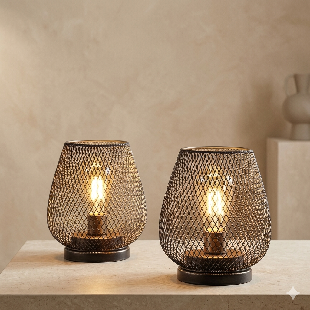 Table Lamp Metal Wireless Rechargeable Warm White LED Indoor Outdoor Patio Bedroom Ambient Lighting | Thomler