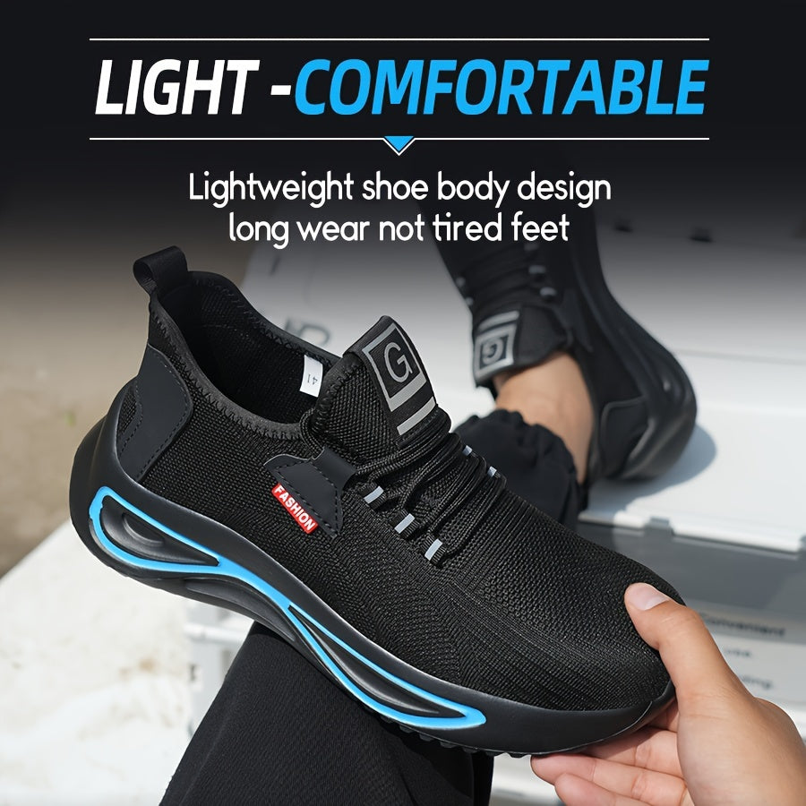 Steel Toe Work Shoes for Men Breathable Mesh Safety Footwear Puncture Resistant Slip-Resistant Outdoor Industrial Construction Job Site | Thomler