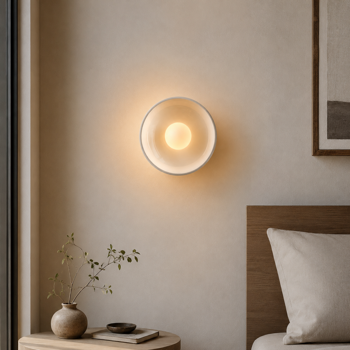Handcrafted Art Glass Wall Sconce – Warm LED Accent Light for Bedroom, Foyer & Dining Room | Thomler