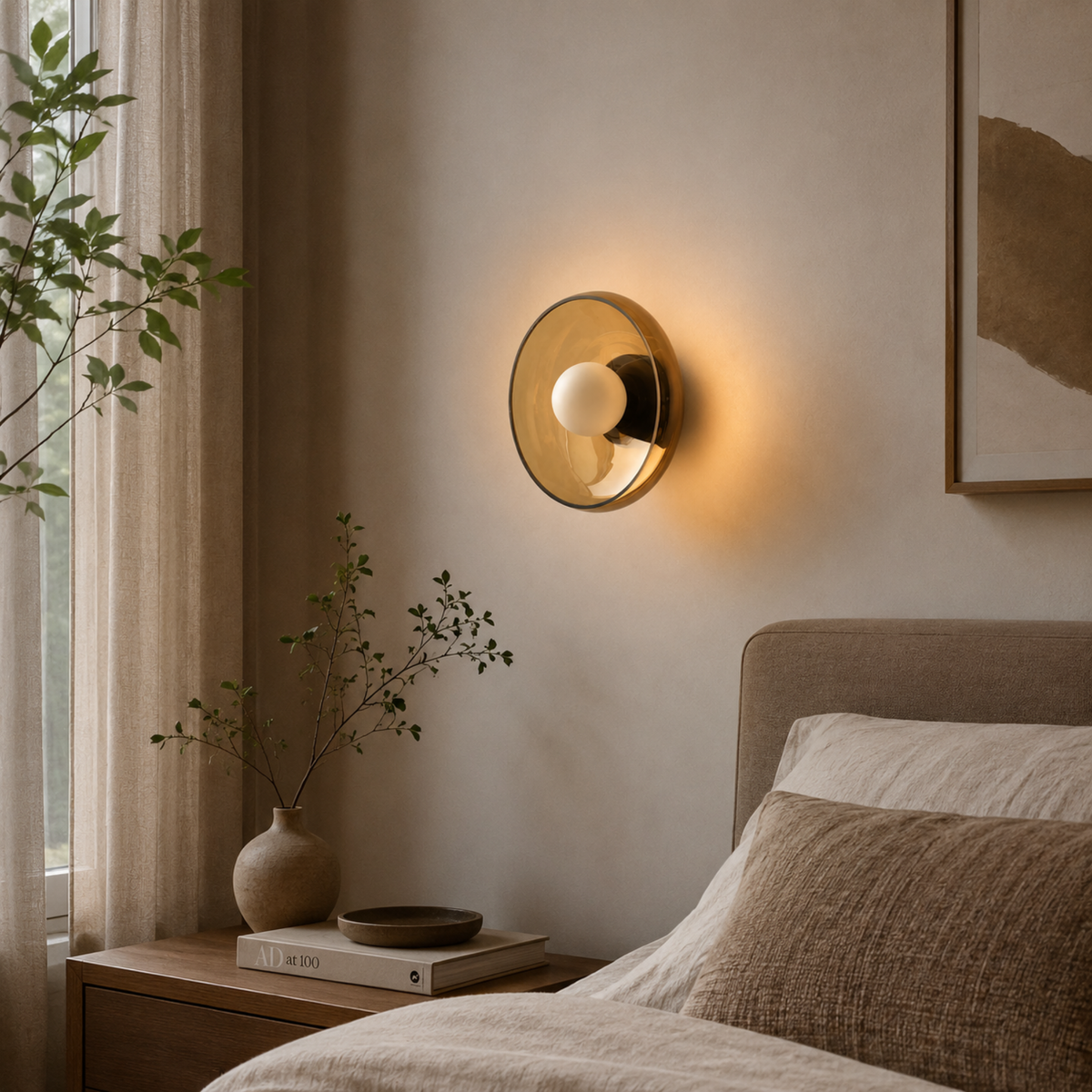 Handcrafted Art Glass Wall Sconce – Warm LED Accent Light for Bedroom, Foyer & Dining Room | Thomler