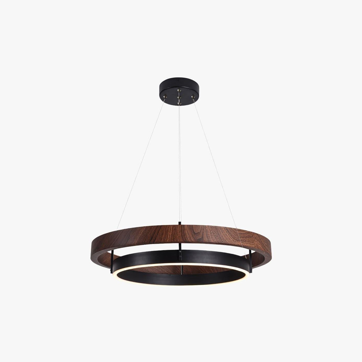Pendant Light Wood Ring 60.0 cm (23.6") LED Dining Room Adjustable Hanging Ceiling Chandelier Modern Farmhouse Kitchen Island | Thomler