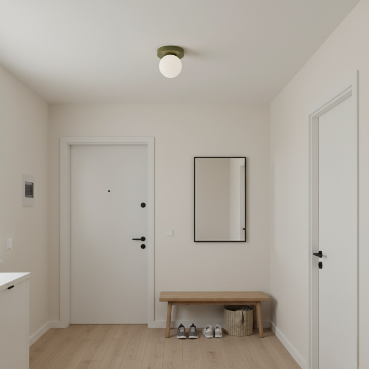 Frosted Sphere Sconce & Flush-Mount Fixture – Dual-Install LED Globe for Entry, Bedroom & Living Spaces | Thomler