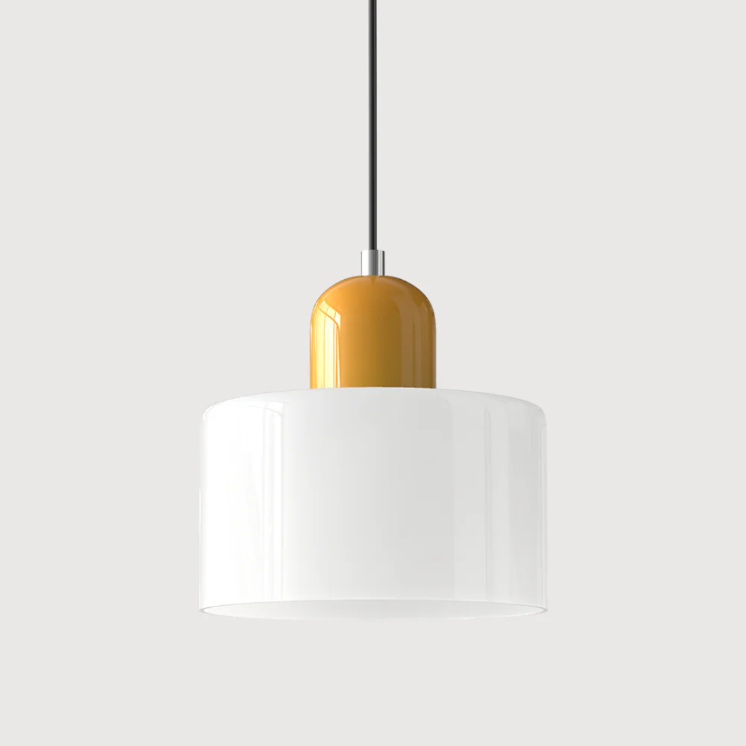 Mid-Century Glass Pendant Light – Adjustable Drop Ceiling Fixture with Colorful Dome Shade for Kitchen Island, Dining Room & Reading Nook | Thomler
