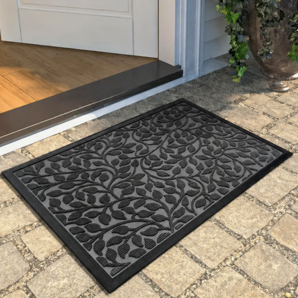 Embroidered Entry Mat with Grip Backing for Front Door & Patio – Indoor/Outdoor | Thomler