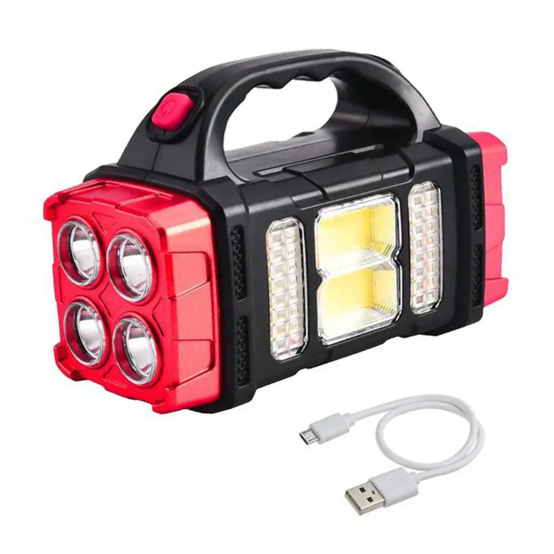 Flashlight Solar Powered 15.3 cm Portable Emergency Camping Power Bank LED Torch Waterproof Outdoor Light | Thomler