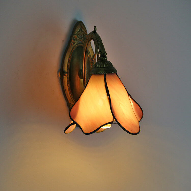 Wall Lamp Iron Resin 9.8 in x 7.9 in Glass Shade Blue Red Pink Clear Bronze Bedside Living Room Bedroom Study LED Incandescent Fluorescent Fixture | Thomler