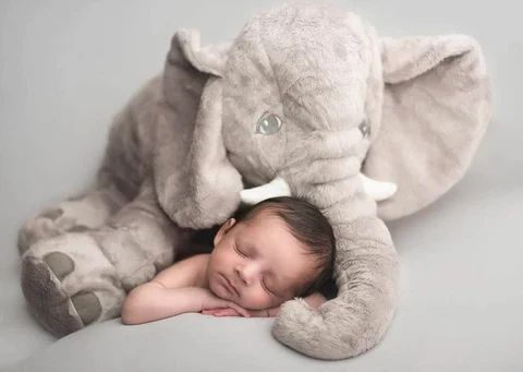 Plush Elephant Cushion Toy for Babies & Toddlers – Soft Nursery Decor – Nursery Accent Pillow for Kids Bedroom Playroom – Large Stuffed Anim | Thomler