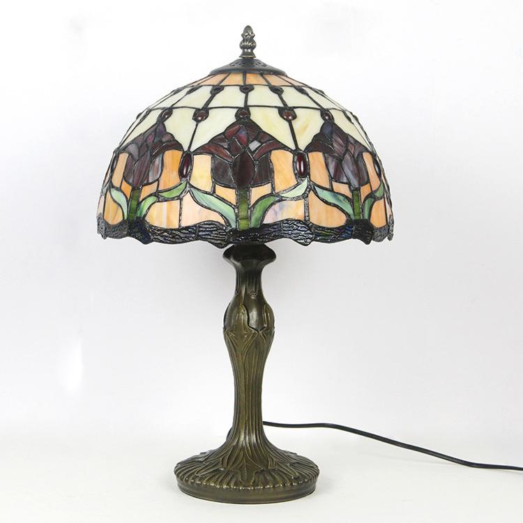 Tiffany Tafellamp Buntglas Klassiek 45cm E26 Glas Metaal Woonkamer | Sansoti