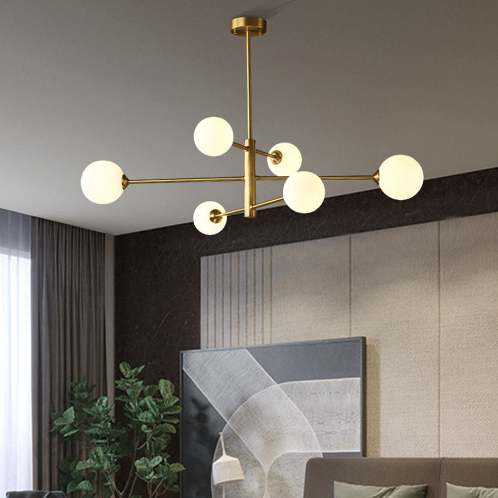 Ceiling Pendant Light Metal Glass 60.0 cm Adjustable Living Room Dining Area Hanging Lamp Modern Sphere Design | Thomler